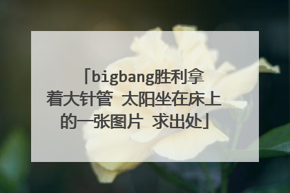 bigbang胜利拿着大针管 太阳坐在床上的一张图片 求出处