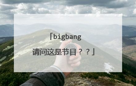 bigbang 请问这是节目？？