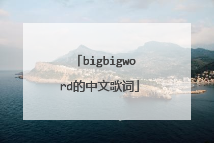 bigbigword的中文歌词