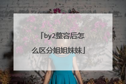 by2整容后怎么区分姐姐妹妹