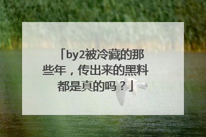 by2被冷藏的那些年，传出来的黑料都是真的吗？