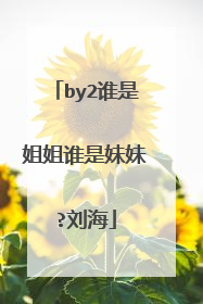 by2谁是姐姐谁是妹妹?刘海