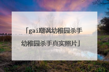 gai嘲讽幼稚园杀手幼稚园杀手真实照片