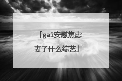 gai安慰焦虑妻子什么综艺