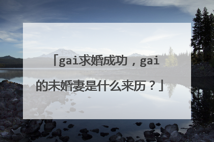 gai求婚成功，gai的未婚妻是什么来历？