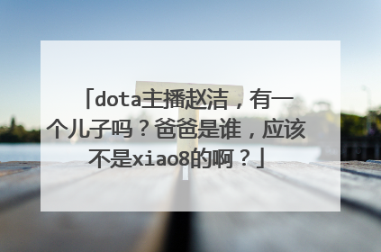 dota主播赵洁，有一个儿子吗？爸爸是谁，应该不是xiao8的啊？