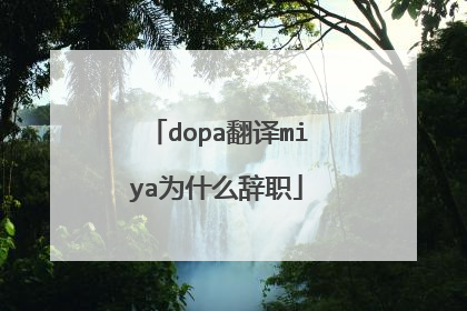 dopa翻译miya为什么辞职