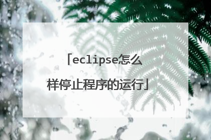 eclipse怎么样停止程序的运行