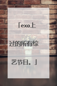 exo上过的所有综艺节目。
