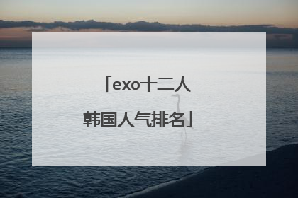 exo十二人韩国人气排名