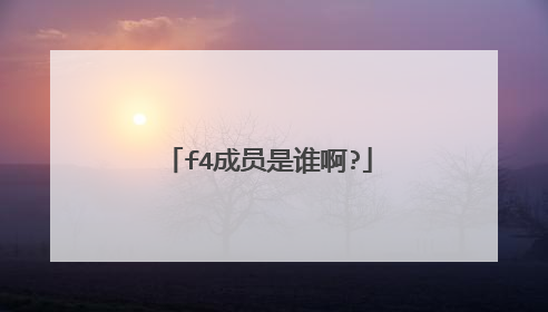 f4成员是谁啊?