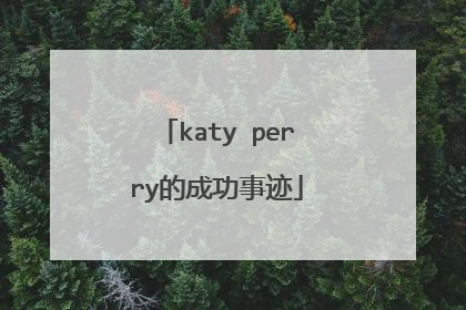 katy perry的成功事迹