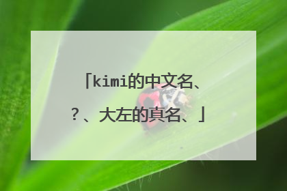 kimi的中文名、?、大左的真名、
