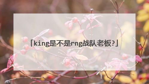 king是不是rng战队老板?