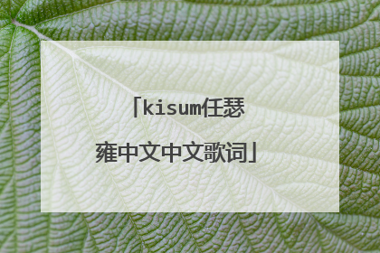 kisum任瑟雍中文中文歌词