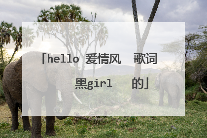 hello 爱情风  歌词      黑girl   的