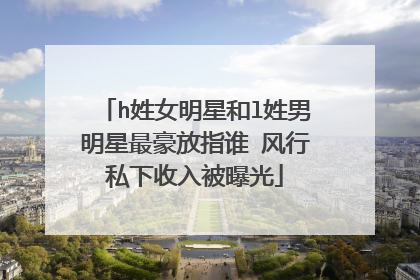 h姓女明星和l姓男明星最豪放指谁 风行私下收入被曝光