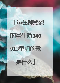iu在柳熙烈的写生簿140913里唱的歌是什么