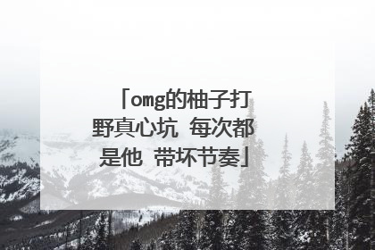 omg的柚子打野真心坑 每次都是他 带坏节奏