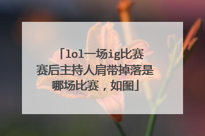 lol一场ig比赛赛后主持人肩带掉落是哪场比赛，如图