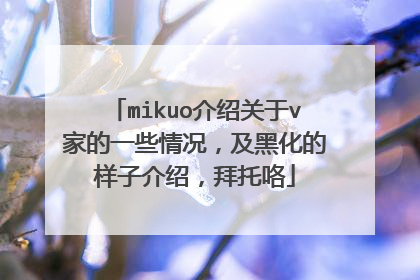 mikuo介绍关于v家的一些情况,及黑化的样子介绍,拜托咯