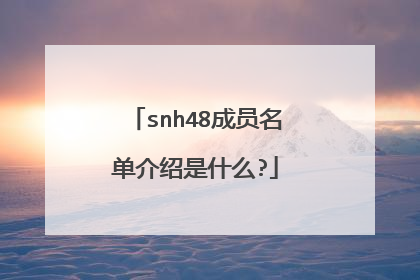 snh48成员名单介绍是什么?