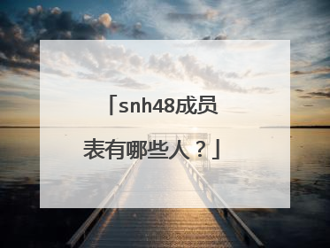 snh48成员表有哪些人？