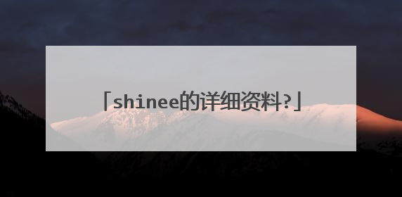 shinee的详细资料?
