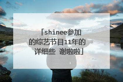 shinee参加的综艺节目11年的 详细些 谢啦啦