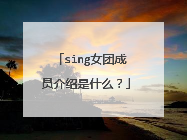 sing女团成员介绍是什么?
