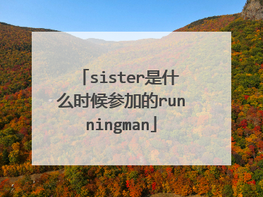 sister是什么时候参加的runningman