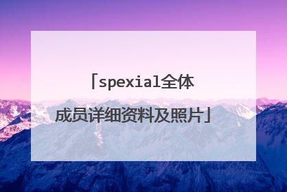 spexial全体成员详细资料及照片
