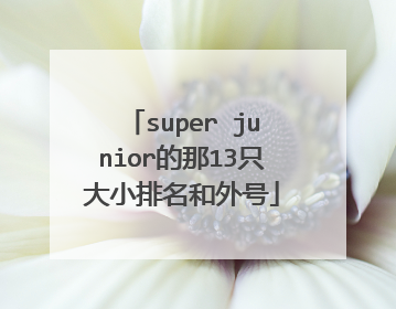 super junior的那13只大小排名和外号