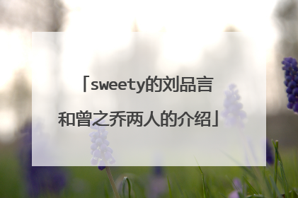 sweety的刘品言和曾之乔两人的介绍