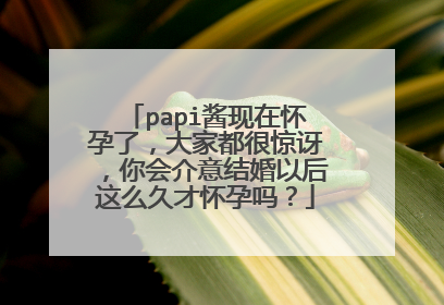 papi酱现在怀孕了，大家都很惊讶，你会介意结婚以后这么久才怀孕吗？