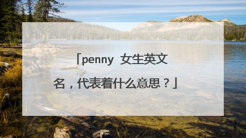 penny 女生英文名，代表着什么意思？