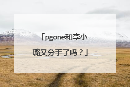 pgone和李小璐又分手了吗?
