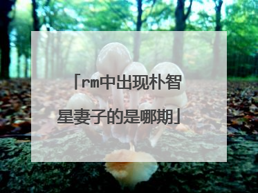 rm中出现朴智星妻子的是哪期
