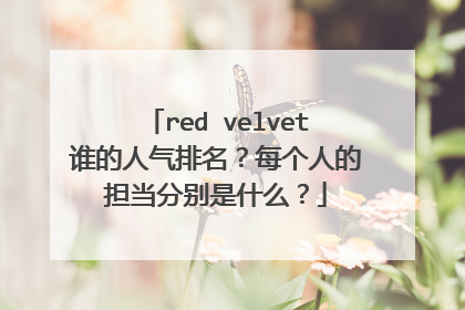 red velvet谁的人气排名？每个人的担当分别是什么？
