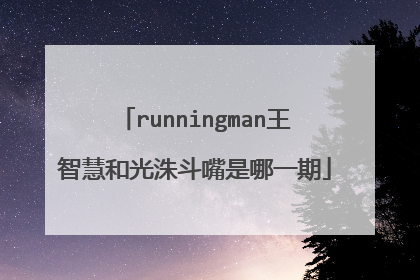 runningman王智慧和光洙斗嘴是哪一期