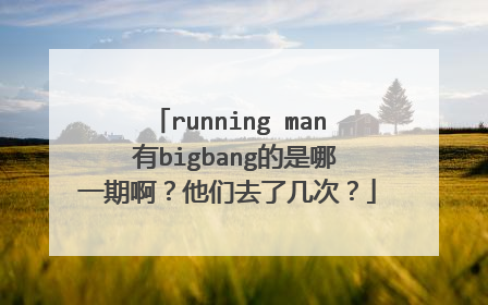 running man 有bigbang的是哪一期啊？他们去了几次？
