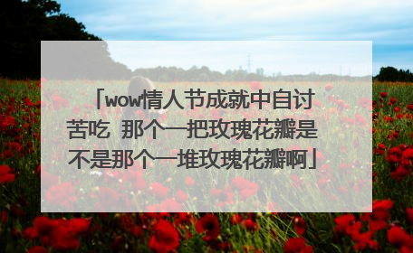 wow情人节成就中自讨苦吃 那个一把玫瑰花瓣是不是那个一堆玫瑰花瓣啊