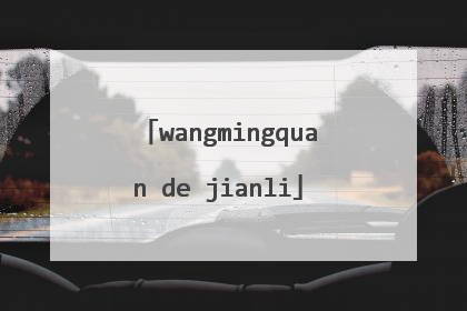 wangmingquan de jianli