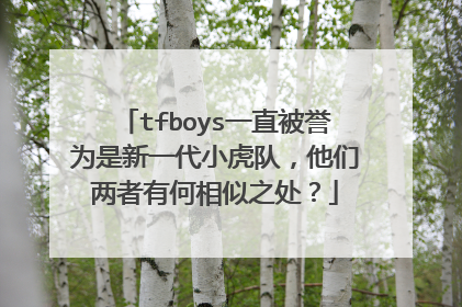 tfboys一直被誉为是新一代小虎队,他们两者有何相似之处?