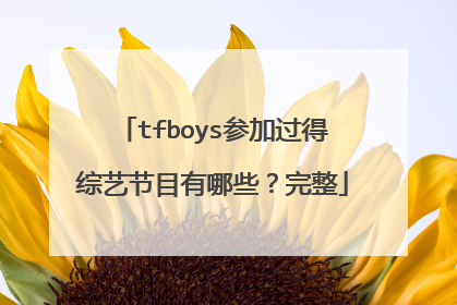 tfboys参加过得综艺节目有哪些?完整