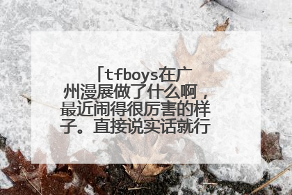 tfboys在广州漫展做了什么啊,最近闹得很厉害的样子。直接说实话就行了,我不是四叶草