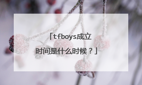 tfboys成立时间是什么时候?