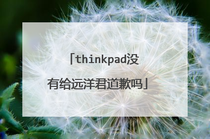 thinkpad没有给远洋君道歉吗