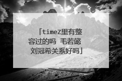 timeZ里有整容过的吗 毛若懿 刘冠希关系好吗