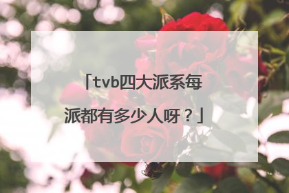 tvb四大派系每派都有多少人呀？